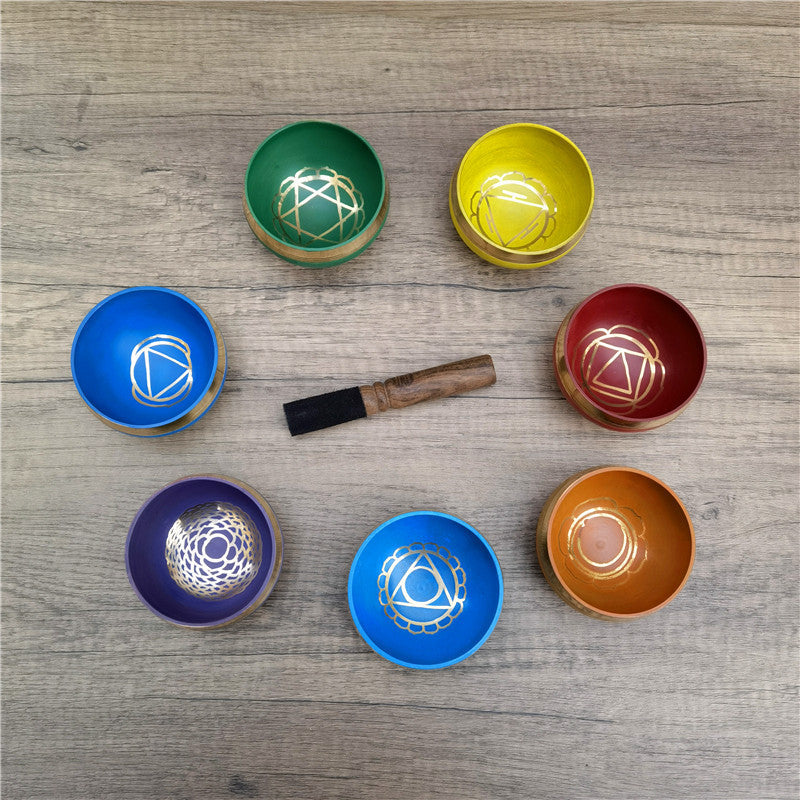 Nepalese Handcrafted Seven-color Singing Bowls