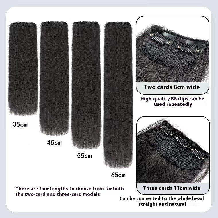 Handmade Natural Edging Straight Hair Multi-piece Wig