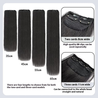 Handmade Natural Edging Straight Hair Multi-piece Wig