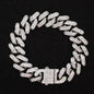 European And American Hip-hop Full Diamond Cuban Chain Titanium Steel Necklace