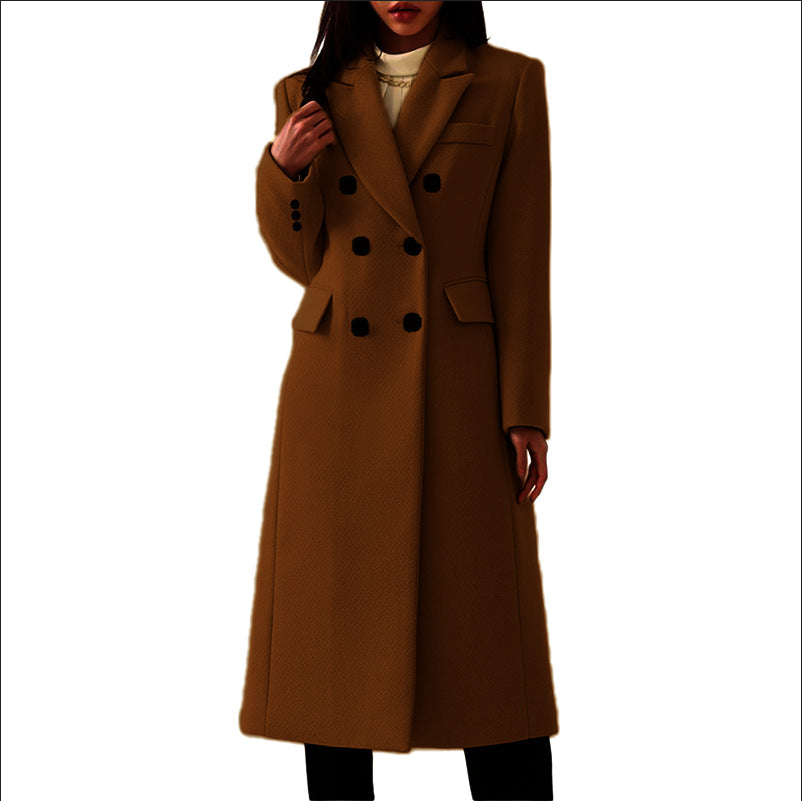 New Autumn Winter Simple Women's Wool Coat