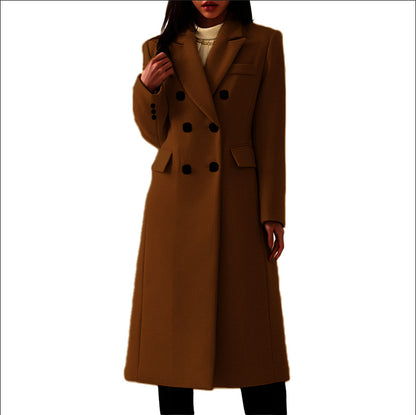 New Autumn Winter Simple Women's Wool Coat