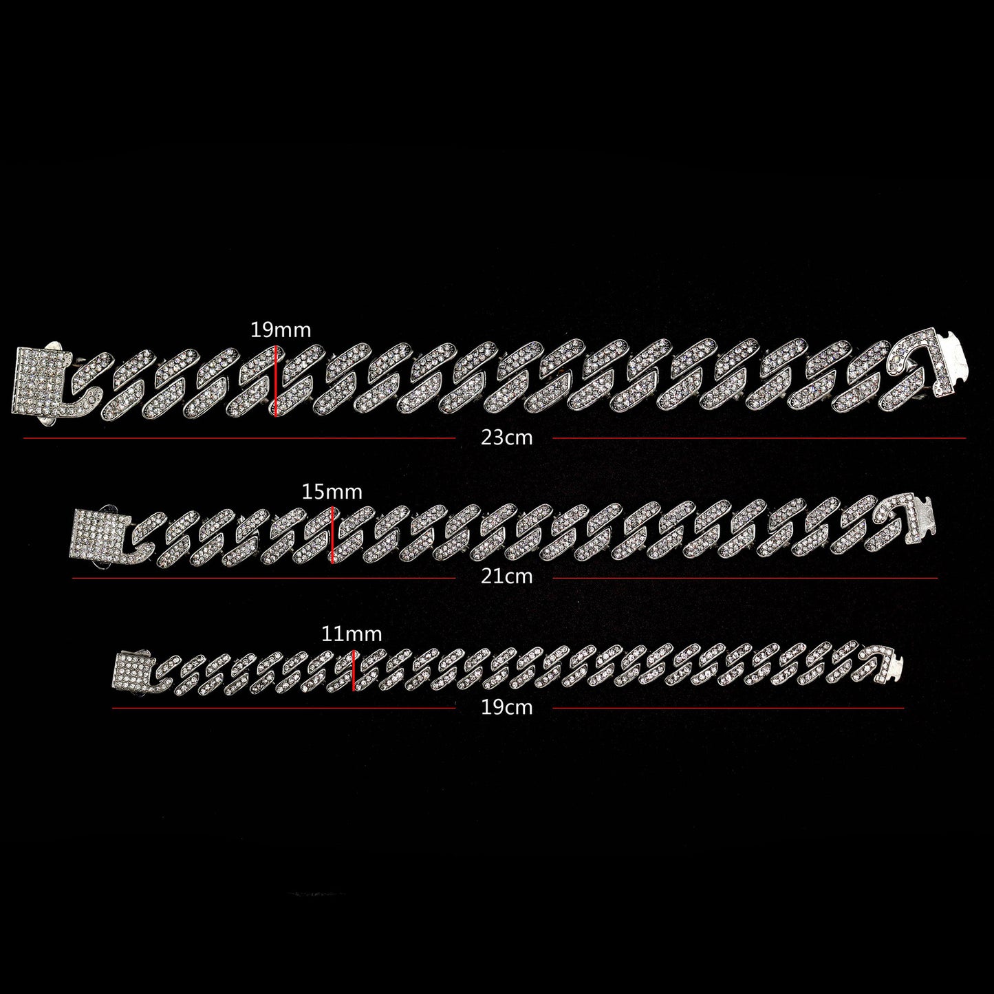 European And American Hip-hop Full Diamond Cuban Chain Titanium Steel Necklace