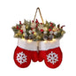Christmas Garland Creative Glove Shaped Simulated Flower Wreath Window Door Gate Decoration Door Sign Xmas Party Decoration