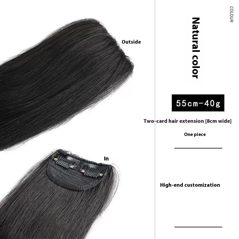 Handmade Natural Edging Straight Hair Multi-piece Wig