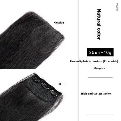 Handmade Natural Edging Straight Hair Multi-piece Wig