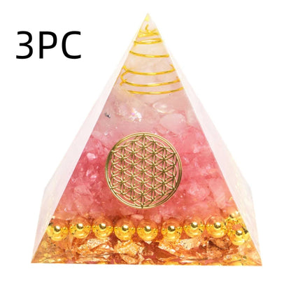 Pyramid Decoration Natural Crystal Gravel Energy Tower