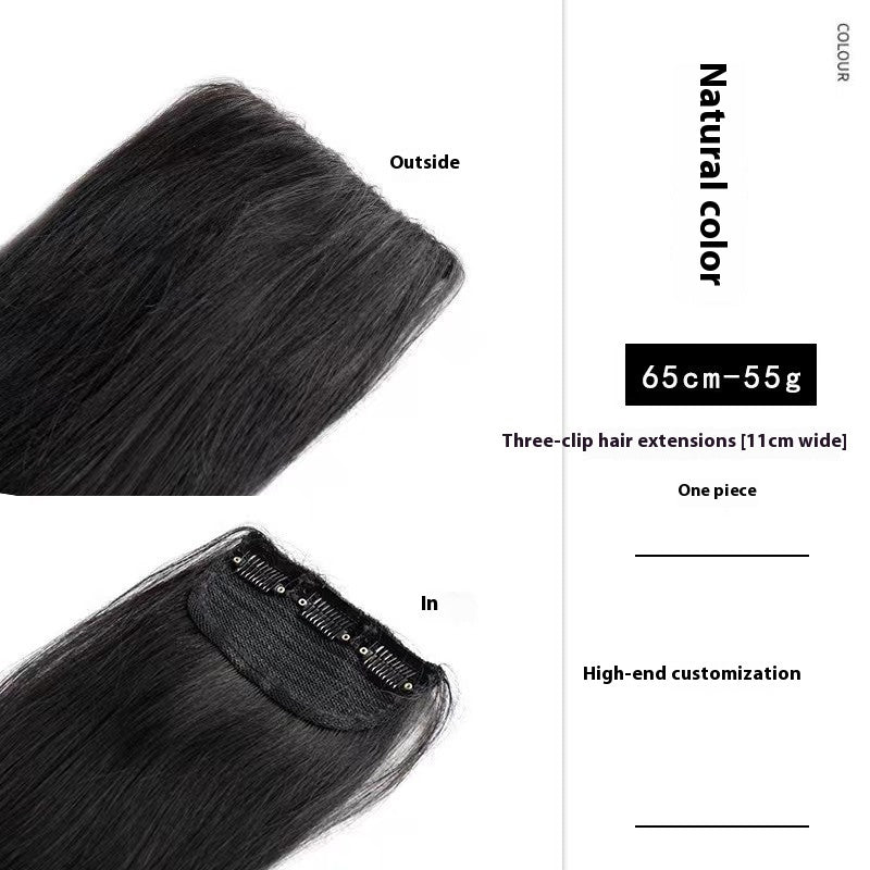 Handmade Natural Edging Straight Hair Multi-piece Wig