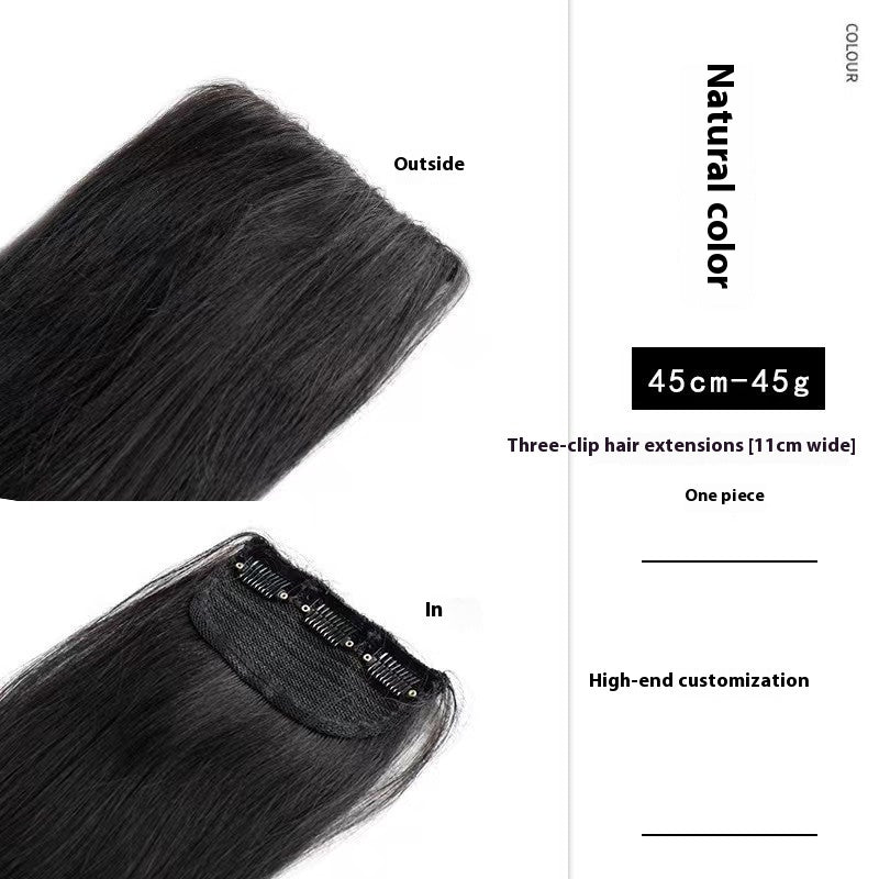 Handmade Natural Edging Straight Hair Multi-piece Wig